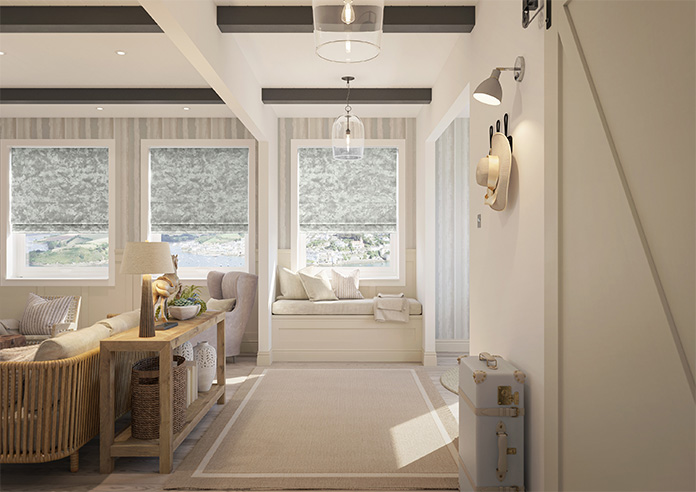 Cyrus Crushed Velvet, Grey - Roman Blind - Image 8